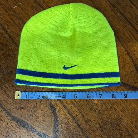 NIKE Knit Cap Youth Size Reversible Blue Yellow - Picture 4 of 5